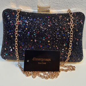 Black Glitter Clutch Bag